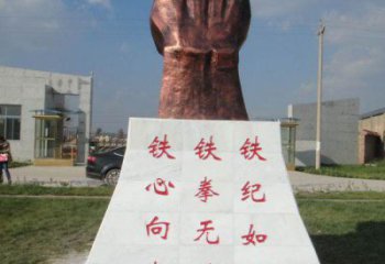 黨建拳頭雕塑廠家 異形小品 大型不銹鋼拳頭雕塑廠