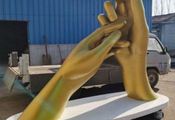 烤漆手勢雕塑廠家 創意小品 戶外不銹鋼手勢雕塑廠