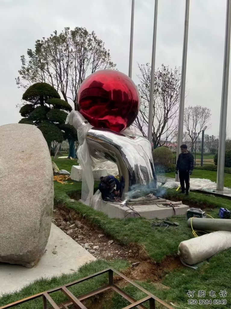 商業(yè)街佛手雕塑廠家 街頭擺件 大型不銹鋼佛手雕塑廠