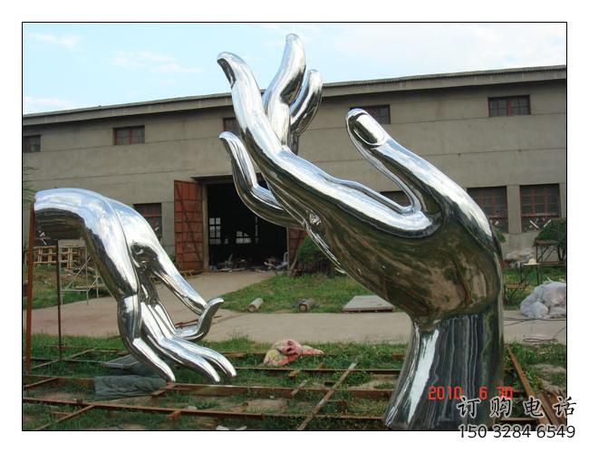 鏡面拇指雕塑廠家 大型擺件 創意不銹鋼拇指雕塑廠