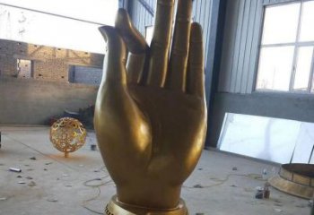 房地產拈花指雕塑廠家 創意擺件 鍛造不銹鋼拈花指雕塑廠