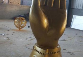 烤漆拈花指雕塑廠家 廣場小品 大型不銹鋼拈花指雕塑廠