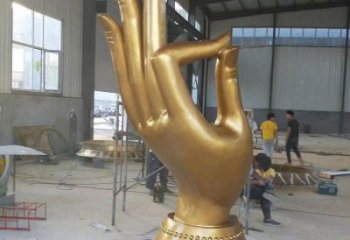 仿古佛手雕塑廠家 廣場小品 戶外不銹鋼佛手雕塑廠