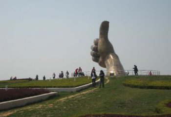 創(chuàng)意拇指雕塑廠家 公園小品 戶外不銹鋼拇指雕塑廠