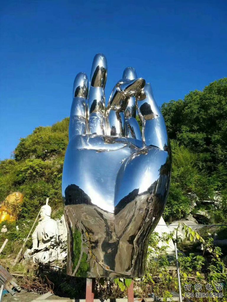 戶外手掌雕塑廠家 創意小品 大型不銹鋼手掌雕塑廠