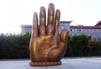 街道手掌雕塑廠家 電鍍擺件 現(xiàn)代不銹鋼手掌雕塑廠