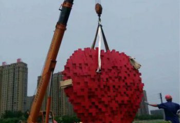 創意愛心雕塑廠家 戶外小品 公園不銹鋼愛心雕塑廠