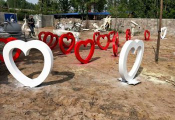 中式愛心雕塑廠家 鏤空小品 游樂場不銹鋼愛心雕塑廠