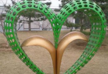 抽象愛心雕塑廠家 戶外小品 大型不銹鋼愛心雕塑廠