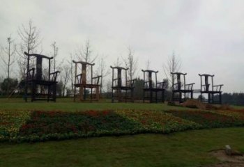 廣場椅子雕塑廠家 公園小品 現代不銹鋼椅子雕塑廠