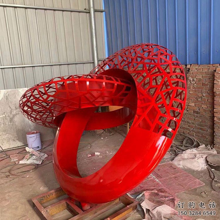 廣場圓盤雕塑廠家 烤漆小品 現代不銹鋼圓盤雕塑制作