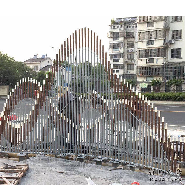 現代假山雕塑廠家 大型別墅區擺件 鏤空不銹鋼假山雕塑廠