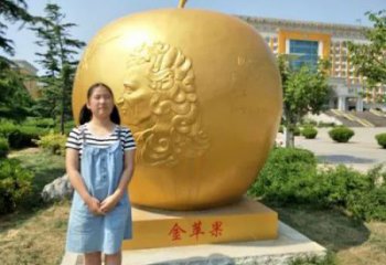 鍍金金蘋果雕塑廠家 廣場擺件 現(xiàn)代不銹鋼金蘋果雕塑廠