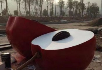 大型金蘋果雕塑廠家 創(chuàng)意小品 戶外不銹鋼金蘋果雕塑廠