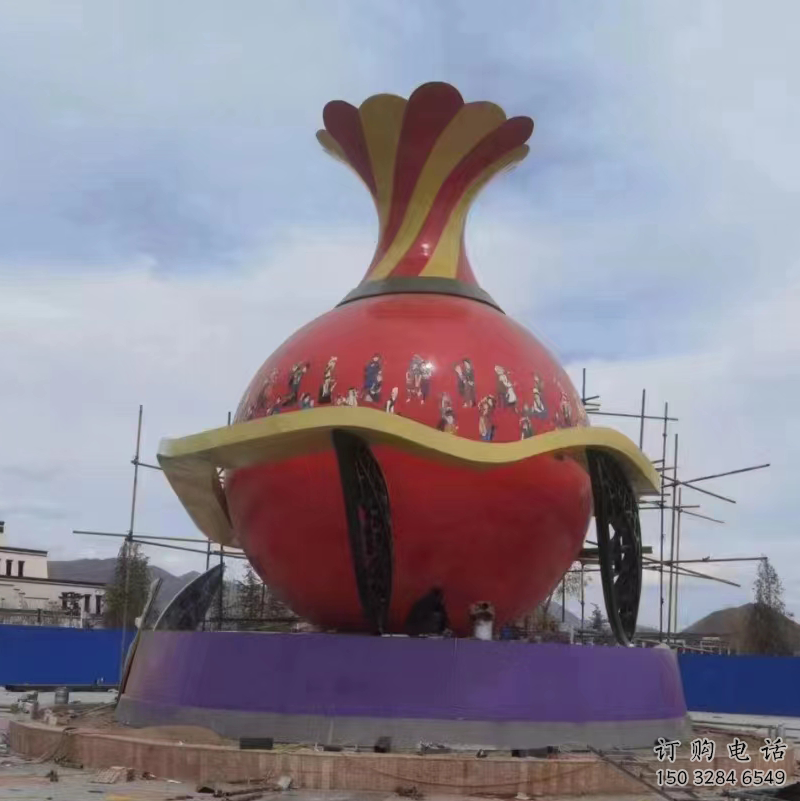 戶外花瓶雕塑廠家 噴漆小品 大型不銹鋼花瓶雕塑廠