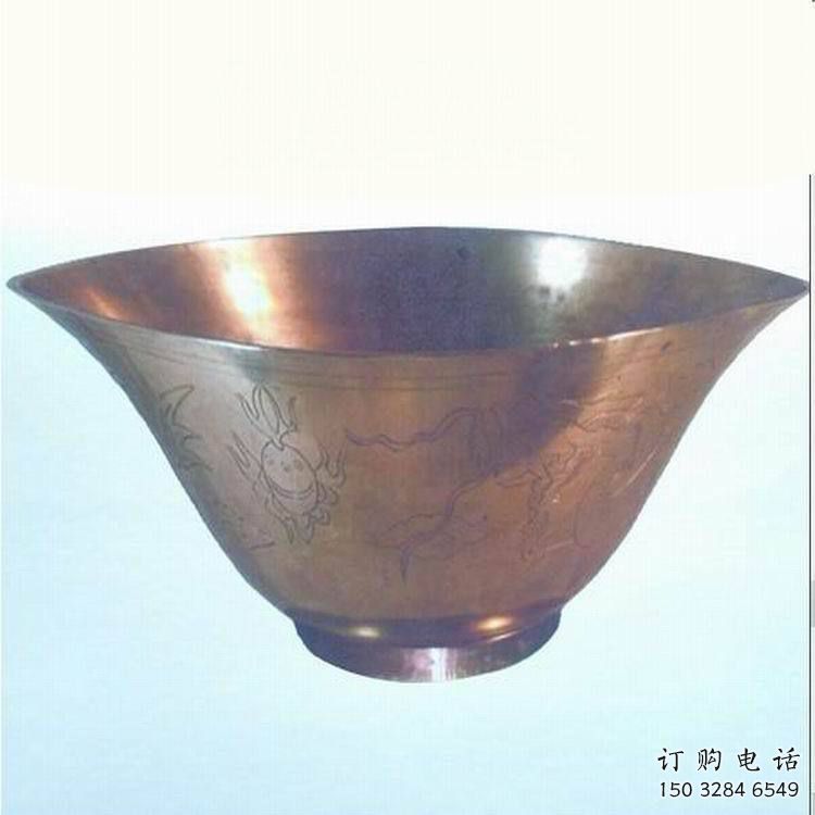 中式大碗雕塑廠家 現代小品 游樂場不銹鋼大碗雕塑廠