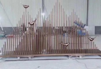 幾何群山雕塑廠家 發光小品 別墅區不銹鋼群山雕塑廠