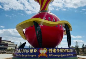 商業(yè)街花瓶雕塑廠家 戶外擺件 大型不銹鋼花瓶雕塑廠