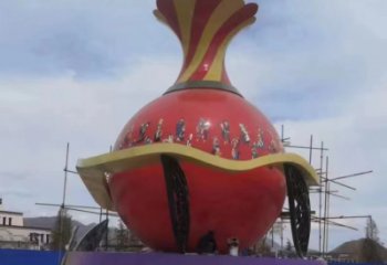 戶外花瓶雕塑廠家 噴漆小品 大型不銹鋼花瓶雕塑廠