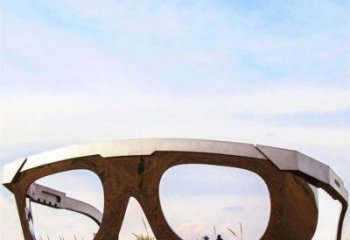 房地產眼鏡雕塑廠家 抽象擺件 鍛造不銹鋼眼鏡雕塑廠
