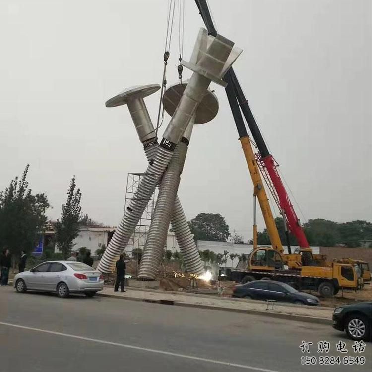 步行街螺釘雕塑廠家 公園小品 大型不銹鋼螺釘雕塑廠