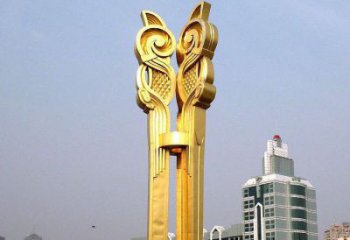 街道市政雕塑廠家 現代擺件 烤漆不銹鋼市政雕塑廠