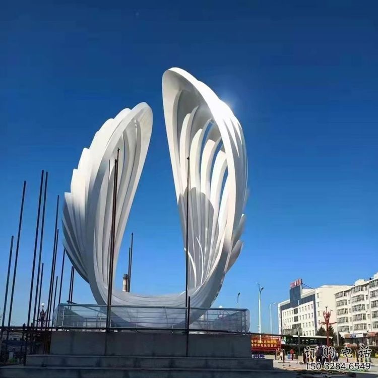 幾何貝殼雕塑廠家 抽象小品 現(xiàn)代不銹鋼貝殼雕塑廠