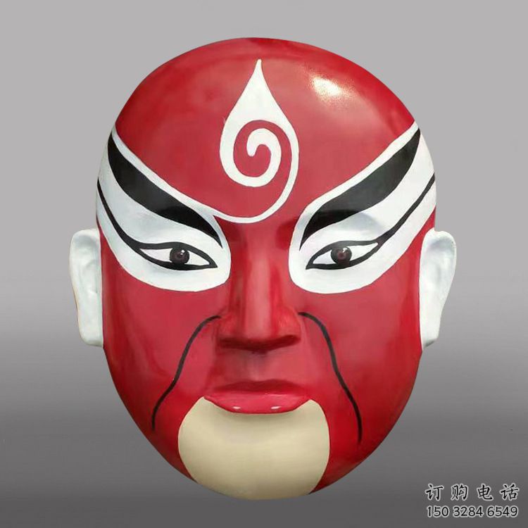 彩繪臉譜雕塑廠家 京劇擺件 街頭不銹鋼臉譜雕塑廠