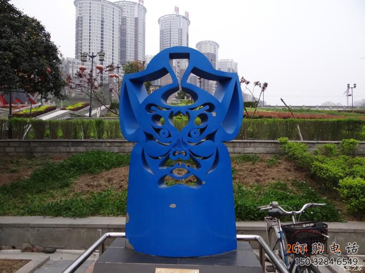 街頭臉譜雕塑廠家 大型別墅區擺件 鋼管不銹鋼臉譜雕塑廠