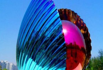 電鍍貝殼雕塑廠家 園林?jǐn)[件 現(xiàn)代不銹鋼貝殼雕塑廠