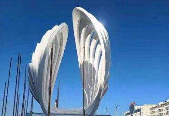 幾何貝殼雕塑廠家 抽象小品 現(xiàn)代不銹鋼貝殼雕塑廠