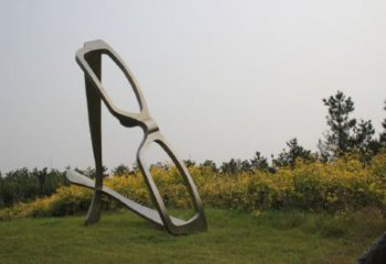 鏤空眼鏡雕塑廠家 園林小品 現代不銹鋼眼鏡雕塑定做