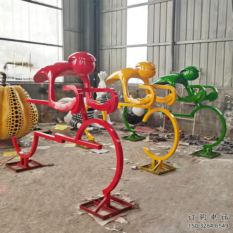 幾何賽車雕塑廠家 公園小品 烤漆不銹鋼賽車雕塑廠