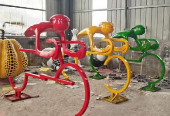 幾何賽車雕塑廠家 公園小品 烤漆不銹鋼賽車雕塑廠