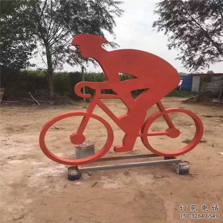 噴漆自行車雕塑廠家 中式小品 廣場(chǎng)不銹鋼自行車雕塑定做