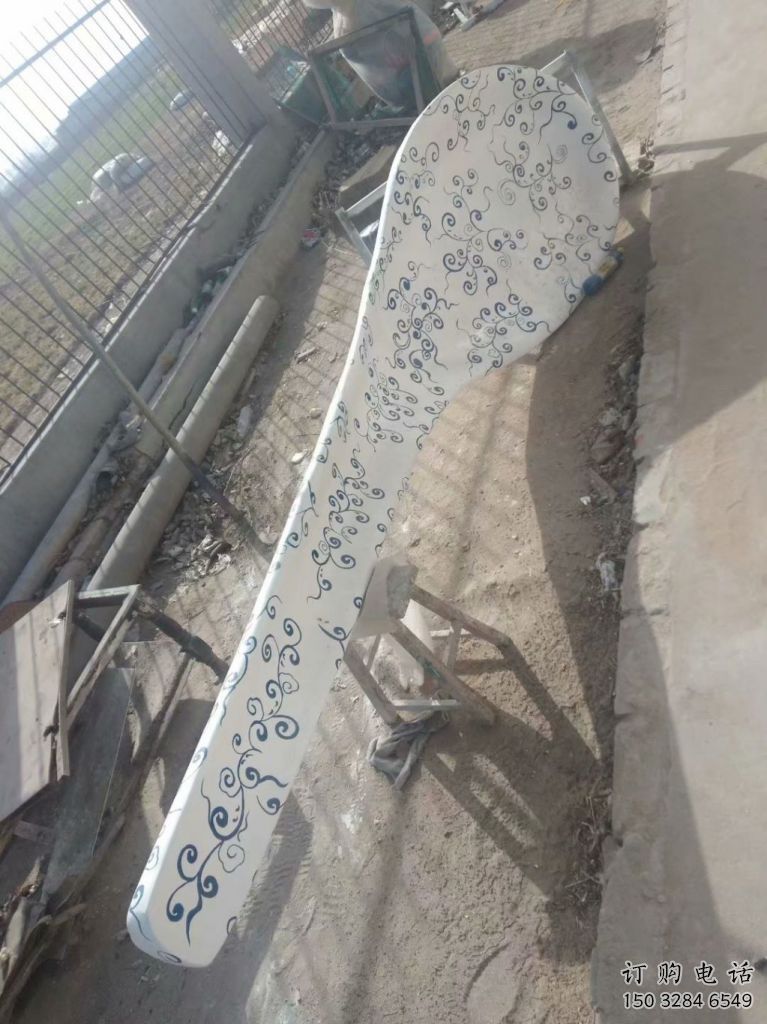 噴漆勺子雕塑廠家 中式小品 抽象不銹鋼勺子雕塑廠