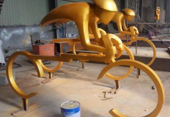 公園自行車雕塑廠家 戶外擺件 烤漆不銹鋼自行車雕塑廠