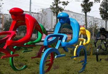 商業(yè)街自行車雕塑廠家 廣場(chǎng)擺件 烤漆不銹鋼自行車雕塑廠