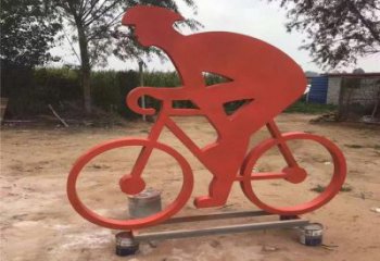 噴漆自行車雕塑廠家 中式小品 廣場(chǎng)不銹鋼自行車雕塑定做
