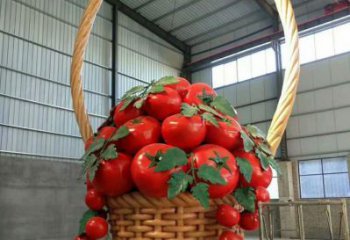 創意菜籃子雕塑廠家 烤漆小品 公園不銹鋼菜籃子雕塑廠