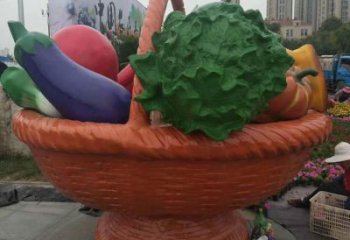 大型菜籃子雕塑廠家 彩繪小品 戶外不銹鋼菜籃子雕塑廠