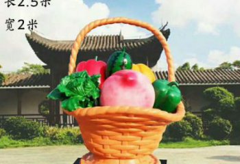 園林菜籃子雕塑廠家 廣場小品 中式不銹鋼菜籃子雕塑定制