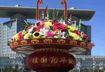 異形花籃雕塑廠家 現(xiàn)代小品 廣場不銹鋼花籃雕塑廠