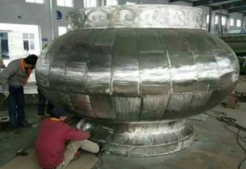 戶外花籃雕塑廠家 噴漆小品 大型不銹鋼花籃雕塑制作