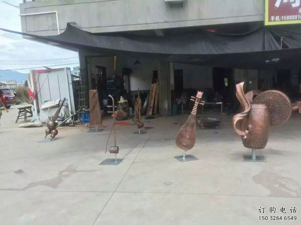 創意二胡雕塑廠家 現代小品 公園不銹鋼二胡雕塑廠