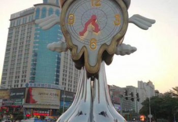 大型鐘表雕塑廠家 鍛造小品 鏡面不銹鋼鐘表雕塑廠