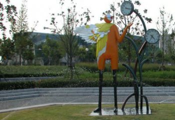 現代鐘表雕塑廠家 大型別墅區(qū)擺件 廣場不銹鋼鐘表雕塑廠