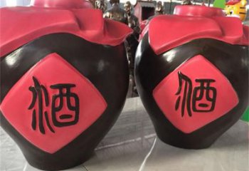 大型酒壇雕塑廠家 抽象小品 戶外不銹鋼酒壇雕塑定做