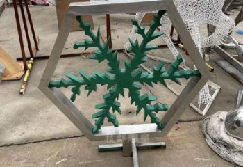 園林雪花雕塑廠家 鏡面小品 中式不銹鋼雪花雕塑廠