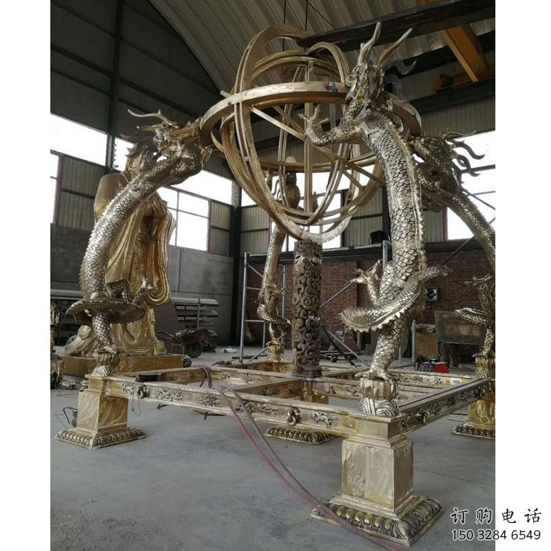 鑄造渾天儀雕塑廠家 中式擺件 創(chuàng)意不銹鋼渾天儀雕塑生產(chǎn)